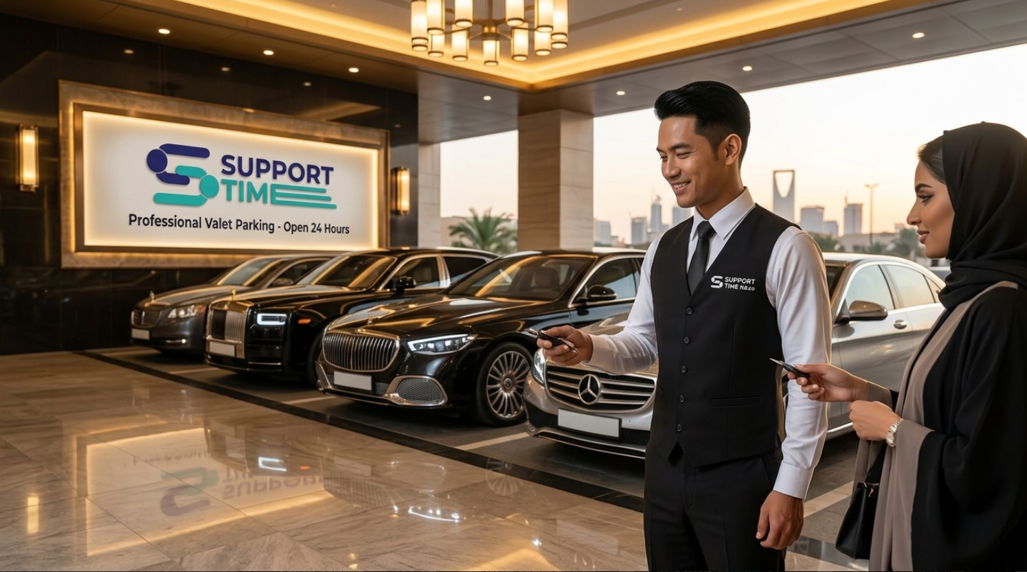 Support Time valet operations inside a premium lobby parking area